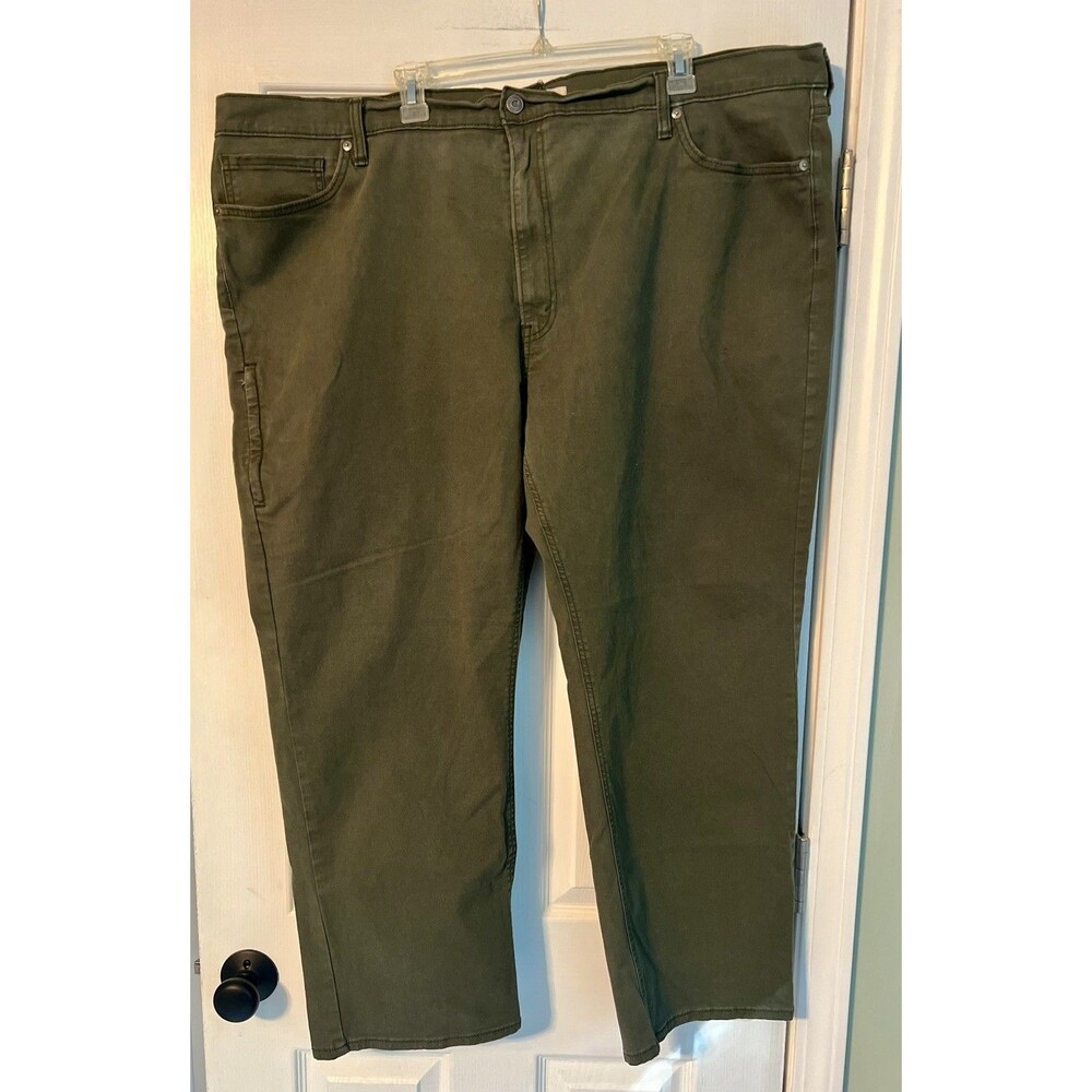 Signature Levi Strauss Gold 48x30 Athletic Stretch Jeans Olive Green 6 Pocket